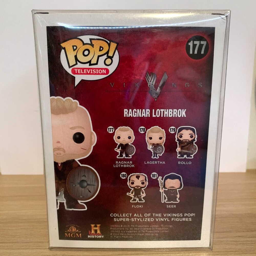 Vikings Ragnar Lothbrok #177 Funko Pop Vinyl & With Pop Protector (Vaulted) - Picture 2 of 2